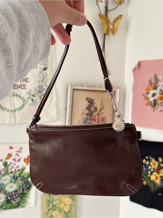 American Eagle Outfitters Handbags - Chocolate Brown Leather Wristlet